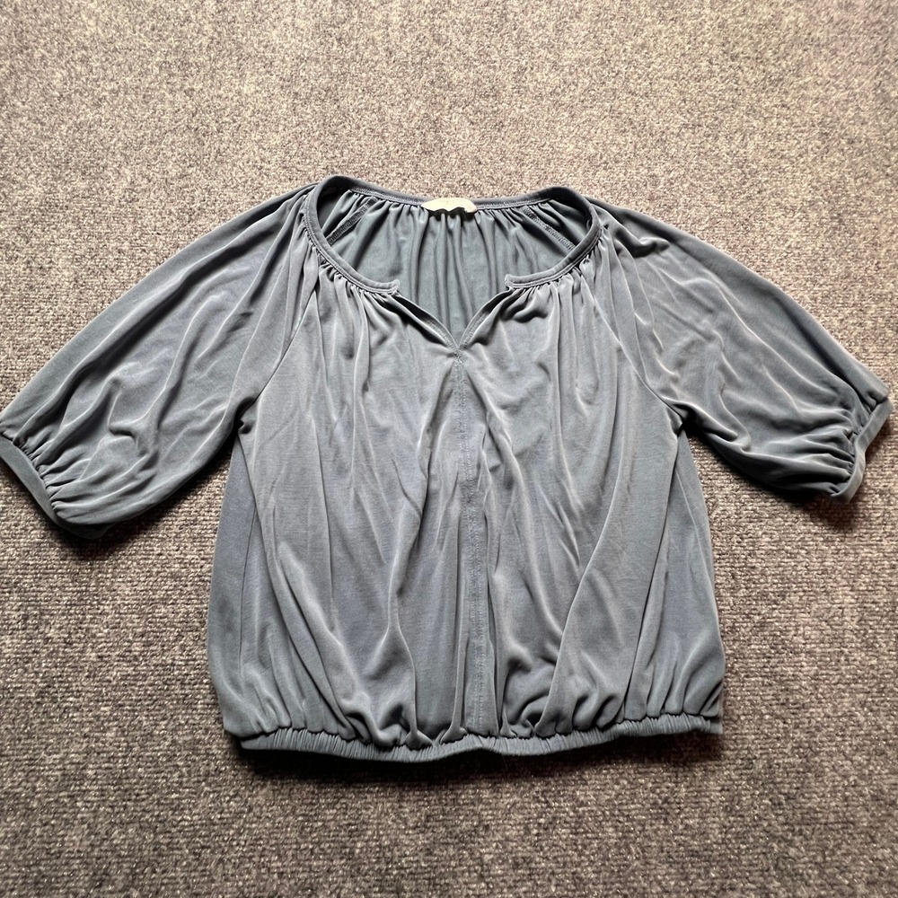 Lucky Brand Womens Slate Blue Modal Knit Peasant Blouse XS 7W66156
